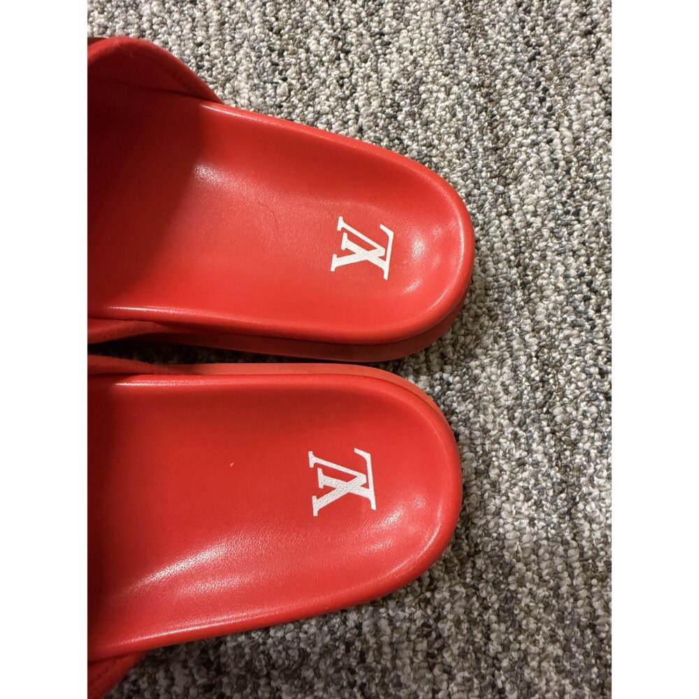 Louis Vuitton Red Monogram Slide Sandals Size 8.5 - Picture 6 of 7